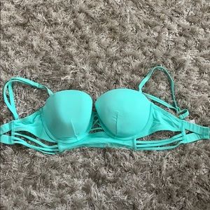 Turquoise bandeau bikini top